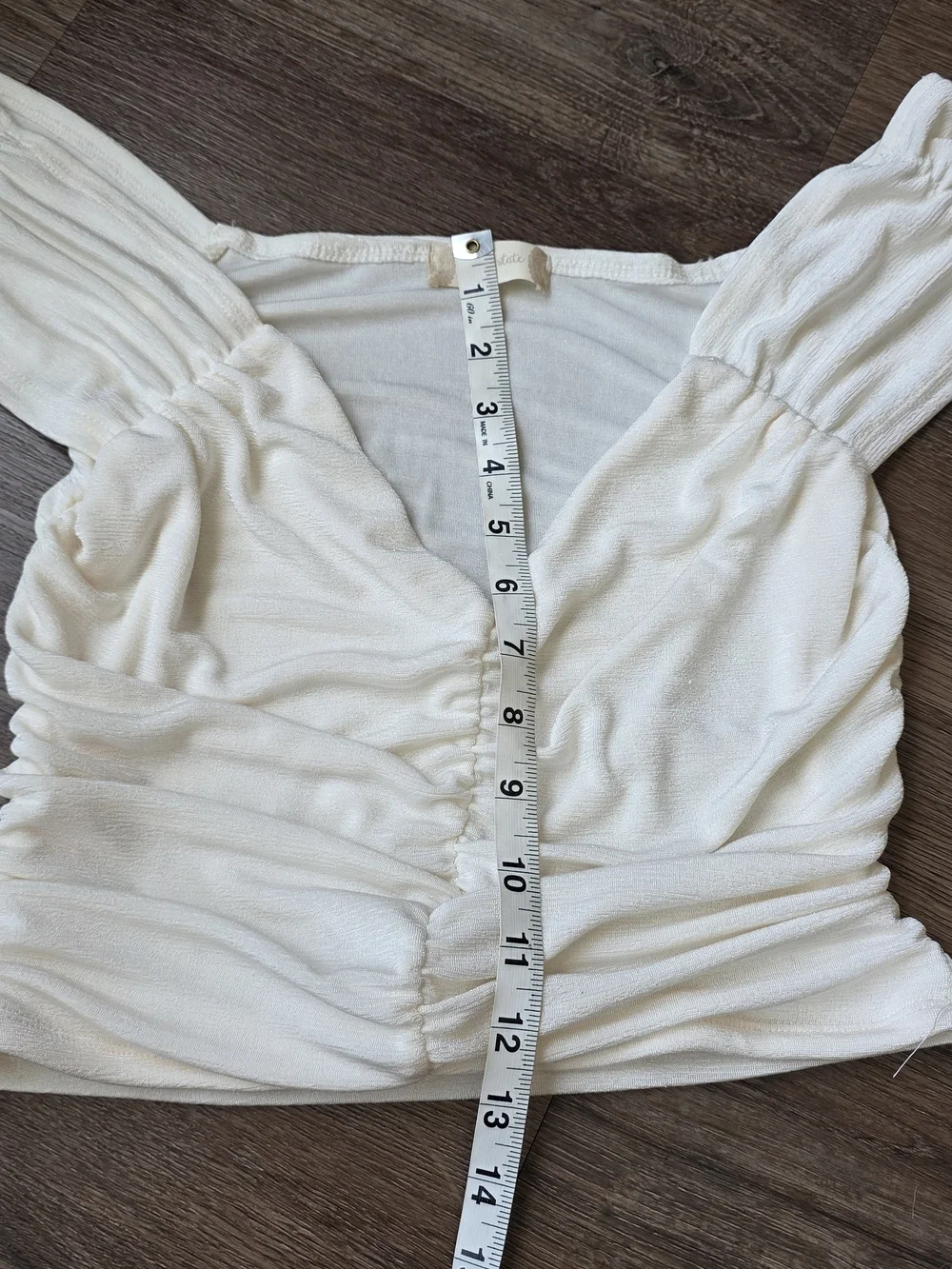 Ruched Cream Cropped Top Altar'd State - Picture 5 of 9